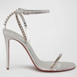 So Me Red Sole Spike Metallic Leather Sandals